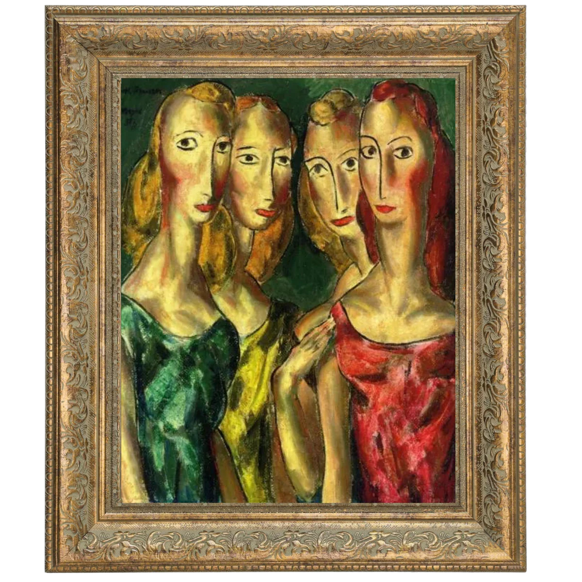 Four Sisters- Vintage Wall Art Prints Decor For Living Room