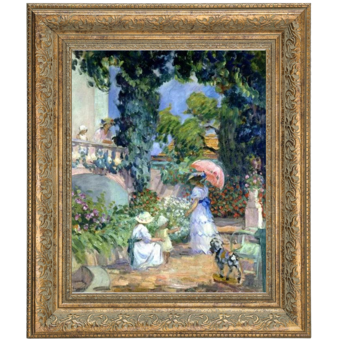 Terrace in the Garden- Unique Wall Art Prints Decor For Living Room