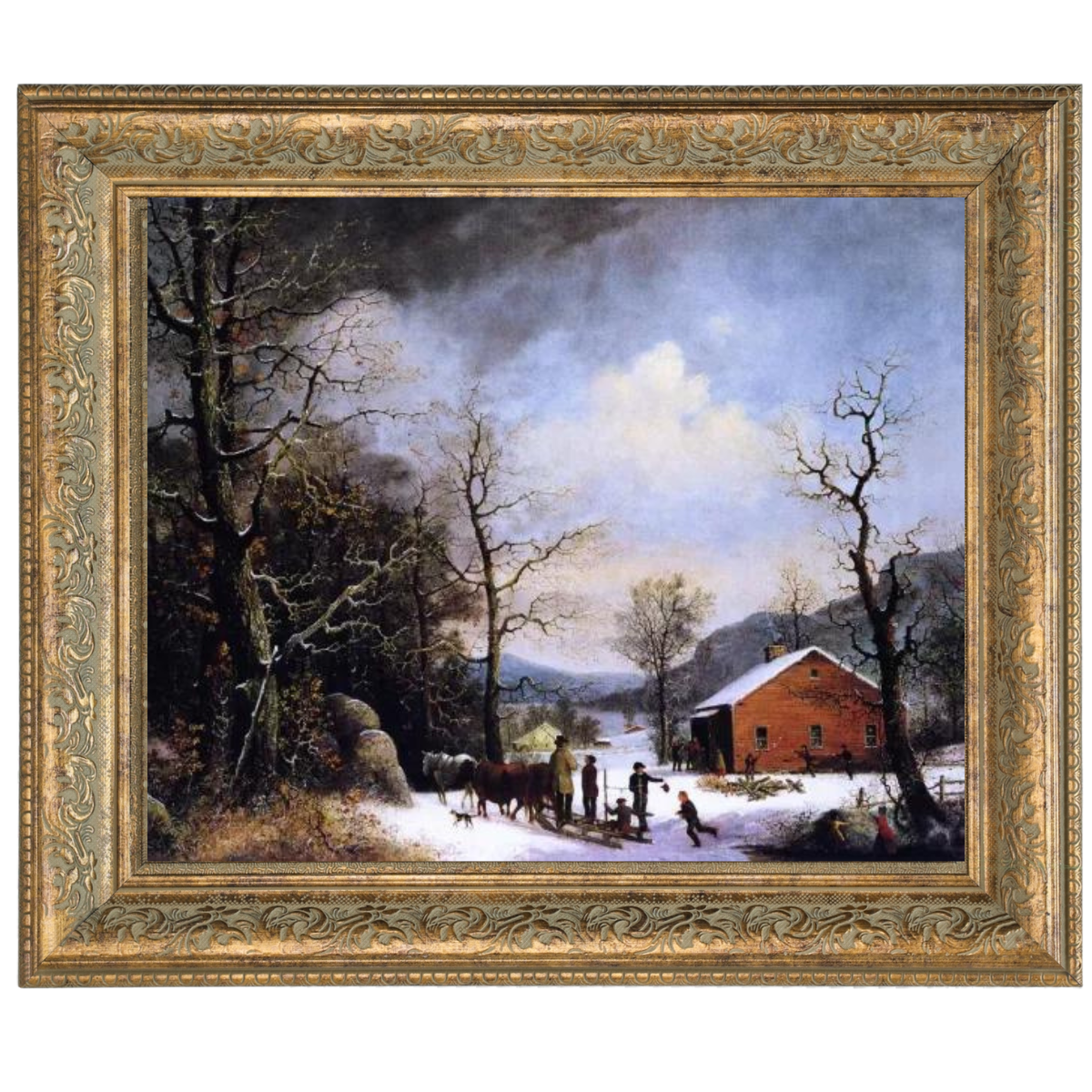 Winter Scene - Vintage Winter Wall Art Prints Decor For Living Room