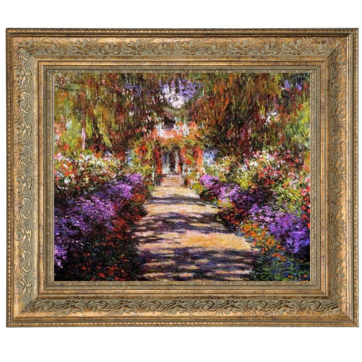 Pathway in Monet's Garden at Giverny- Vintage Wall Art Prints Decor For Living Room