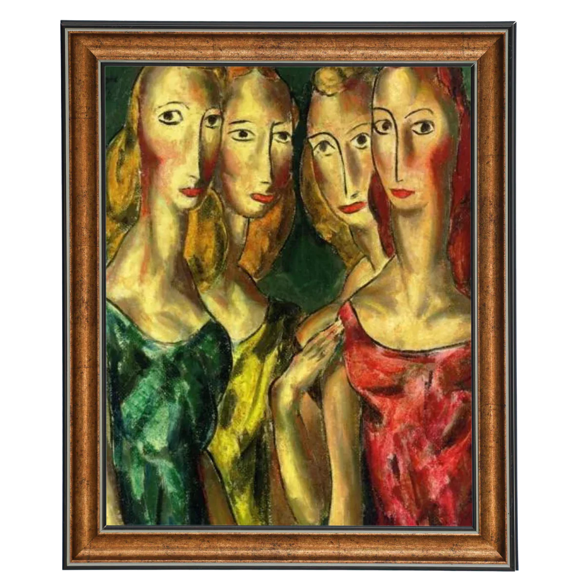 Four Sisters- Vintage Wall Art Prints Decor For Living Room