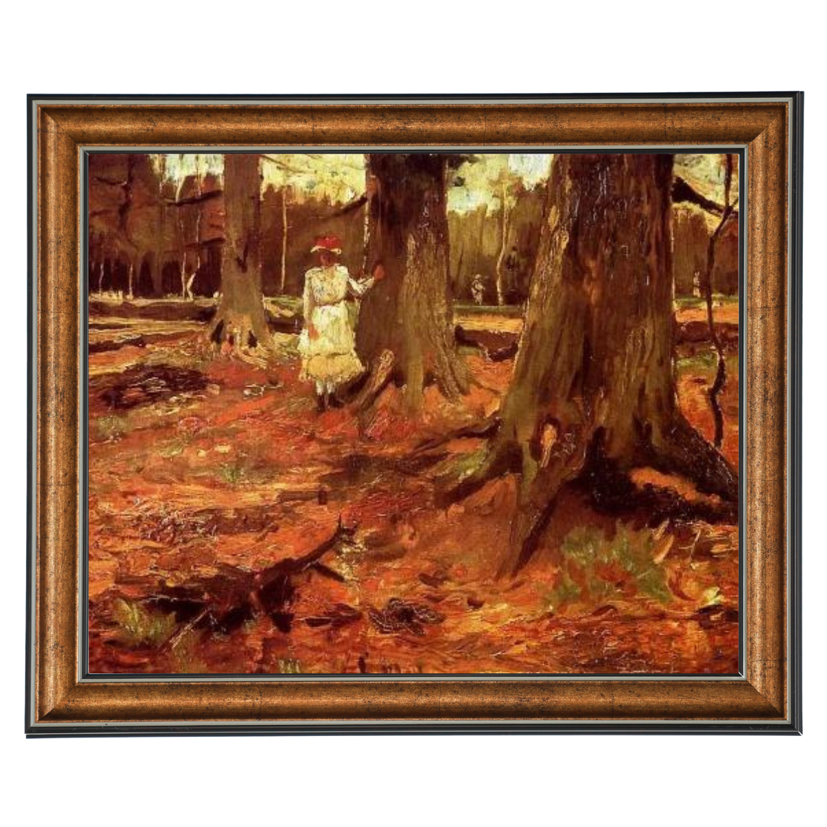 A Girl in White in the Woods