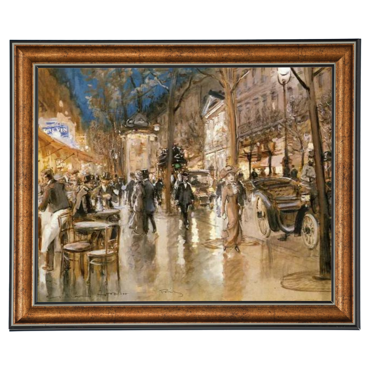 Evening on a Parisian Boulevard - Vintage Wall Art Prints Decor For Bedroom