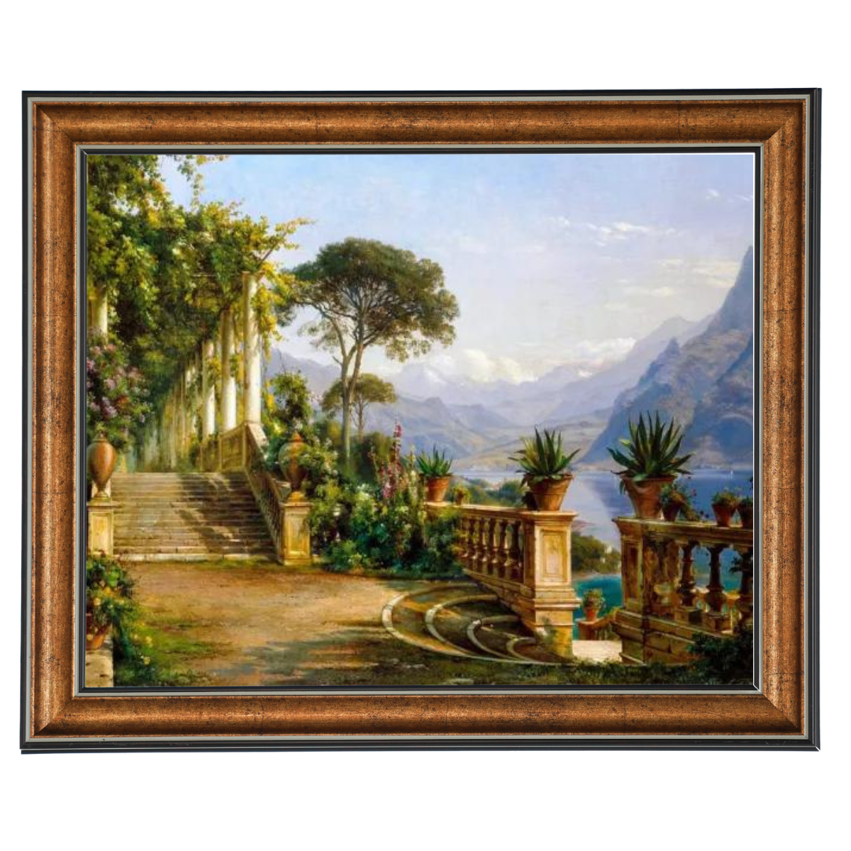 Lodge On Lake Como - Vintage Wall Art Prints Decor For Living Room