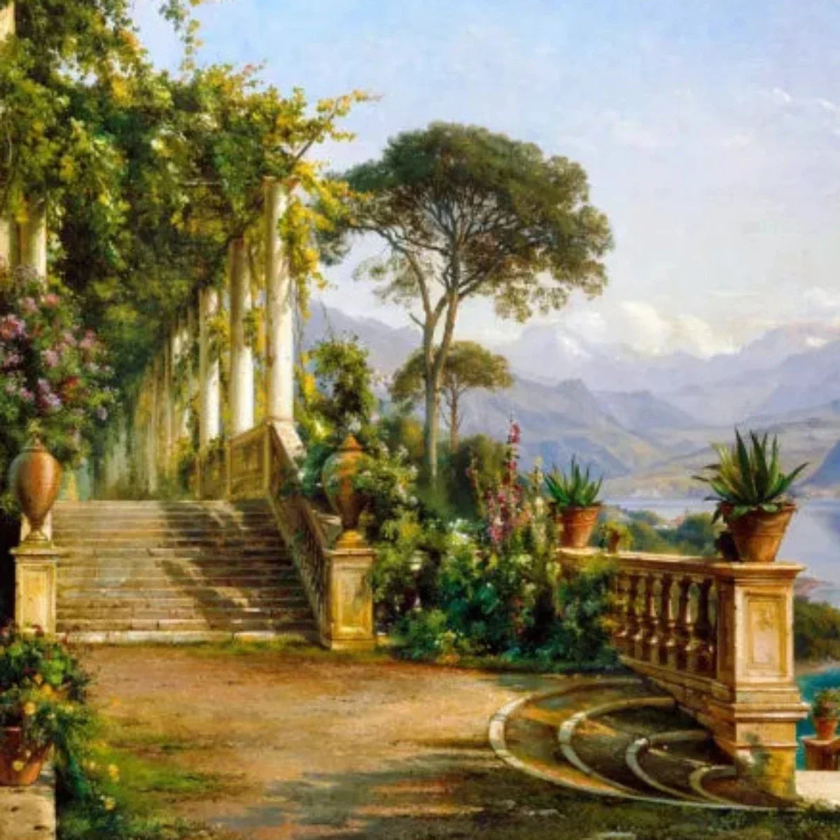 Lodge On Lake Como - Vintage Wall Art Prints Decor For Living Room