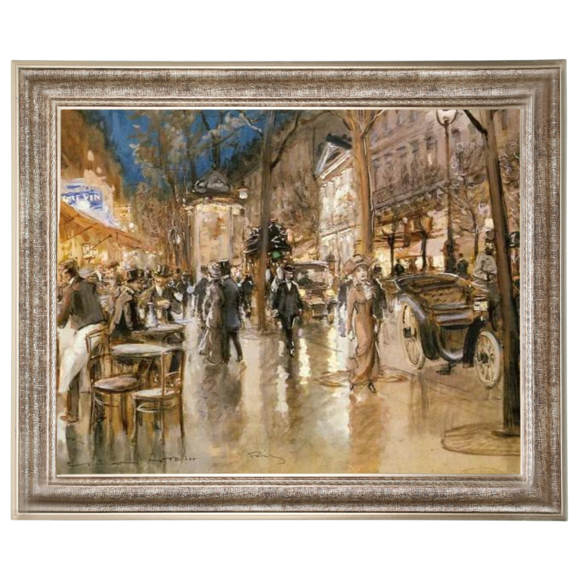 Evening on a Parisian Boulevard - Vintage Wall Art Prints Decor For Bedroom