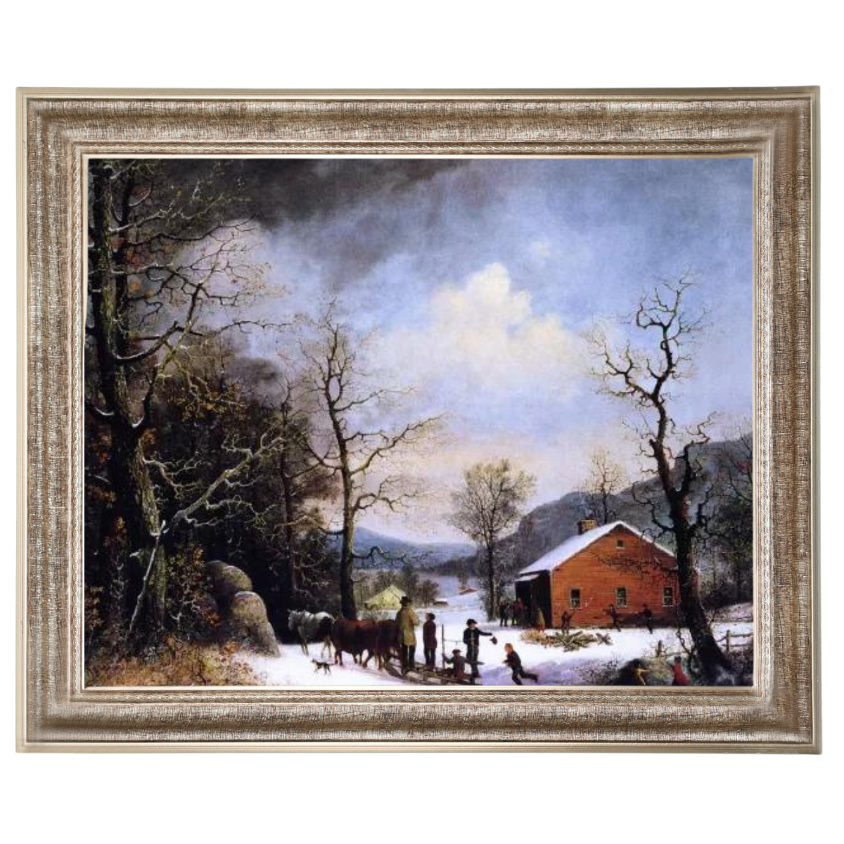 Winter Scene - Vintage Winter Wall Art Prints Decor For Living Room