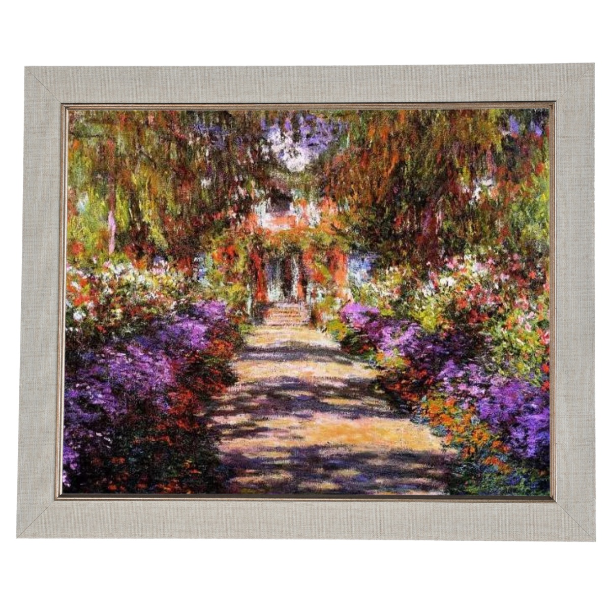 Pathway in Monet's Garden at Giverny- Vintage Wall Art Prints Decor For Living Room