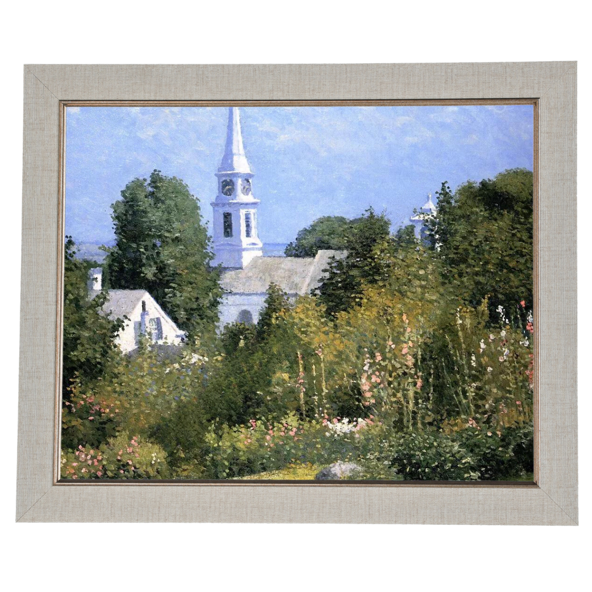 Hollyhocks Garden, Mystic, Connecticut - Country style Wall Art Prints Decor For Living Room