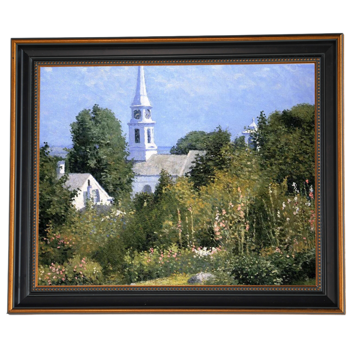 Hollyhocks Garden, Mystic, Connecticut - Country style Wall Art Prints Decor For Living Room