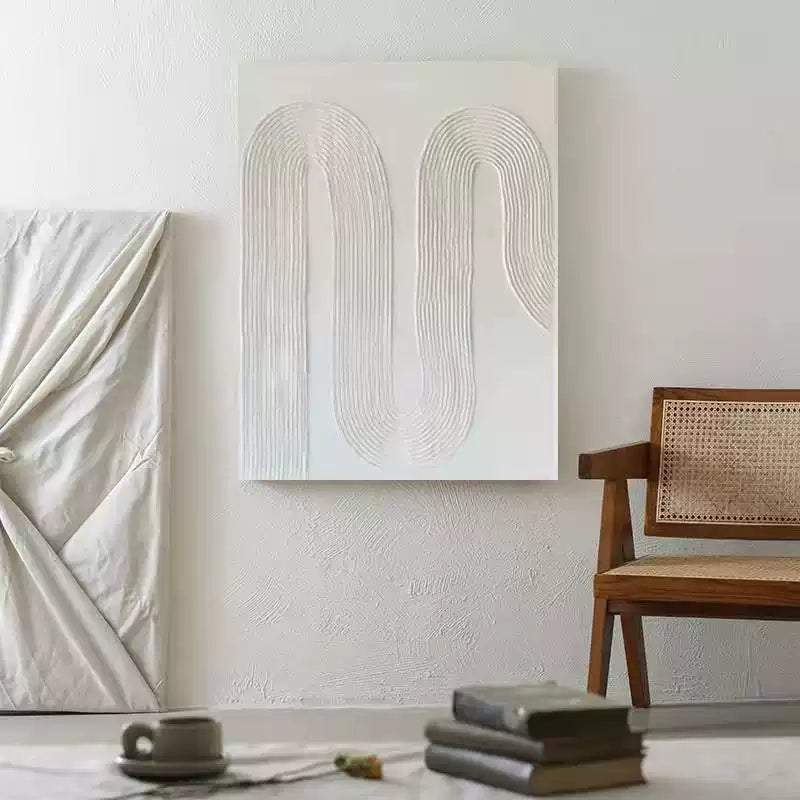 WABI-SABI White Oil Painting Canvas Wall Art Living Room
