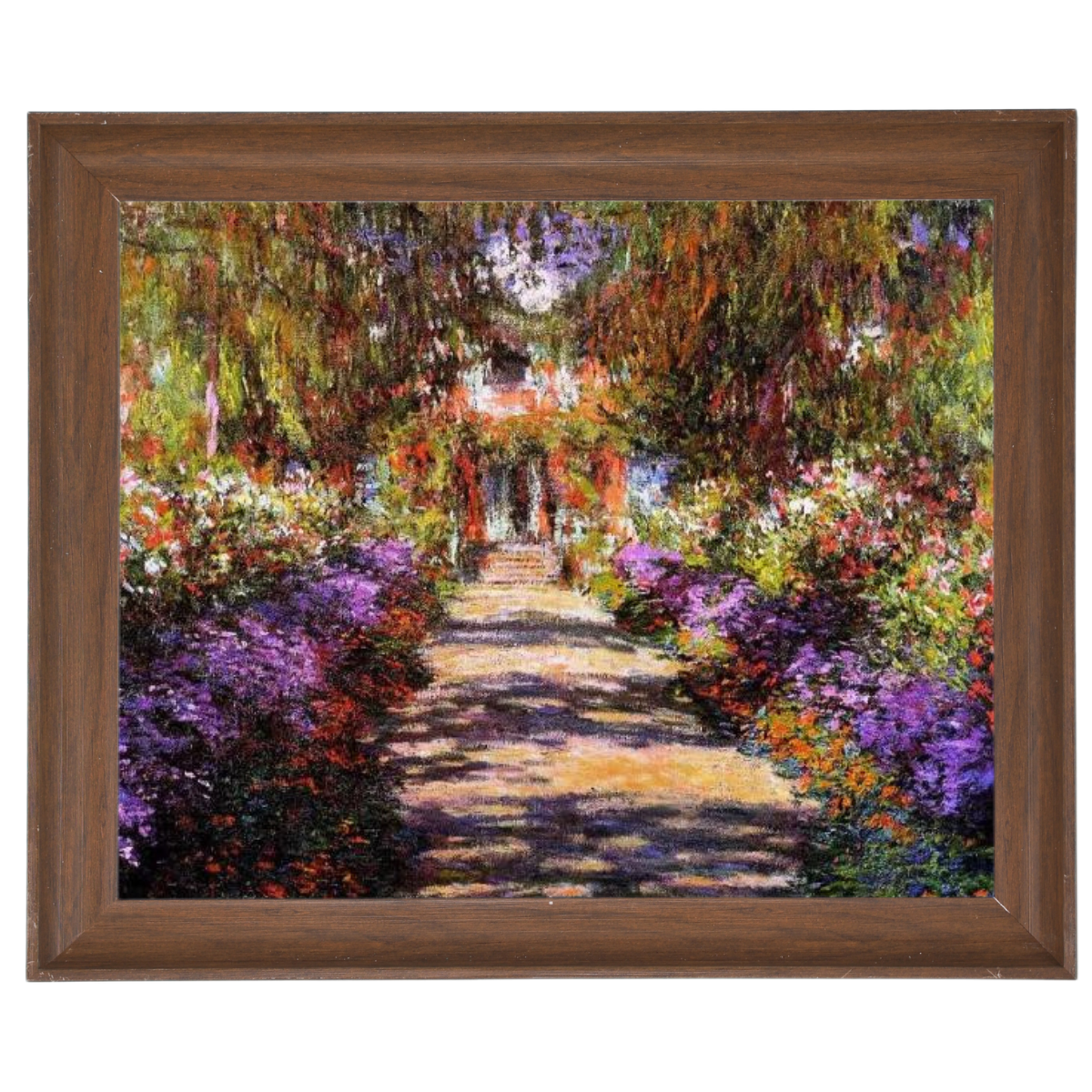 Pathway in Monet's Garden at Giverny- Vintage Wall Art Prints Decor For Living Room