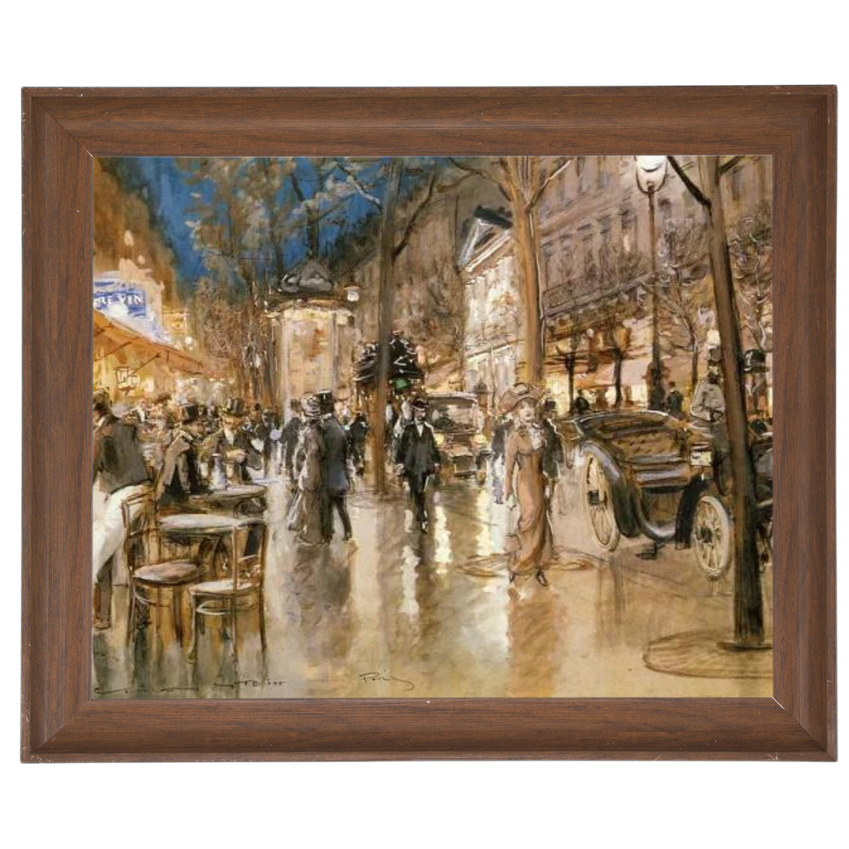 Evening on a Parisian Boulevard - Vintage Wall Art Prints Decor For Bedroom