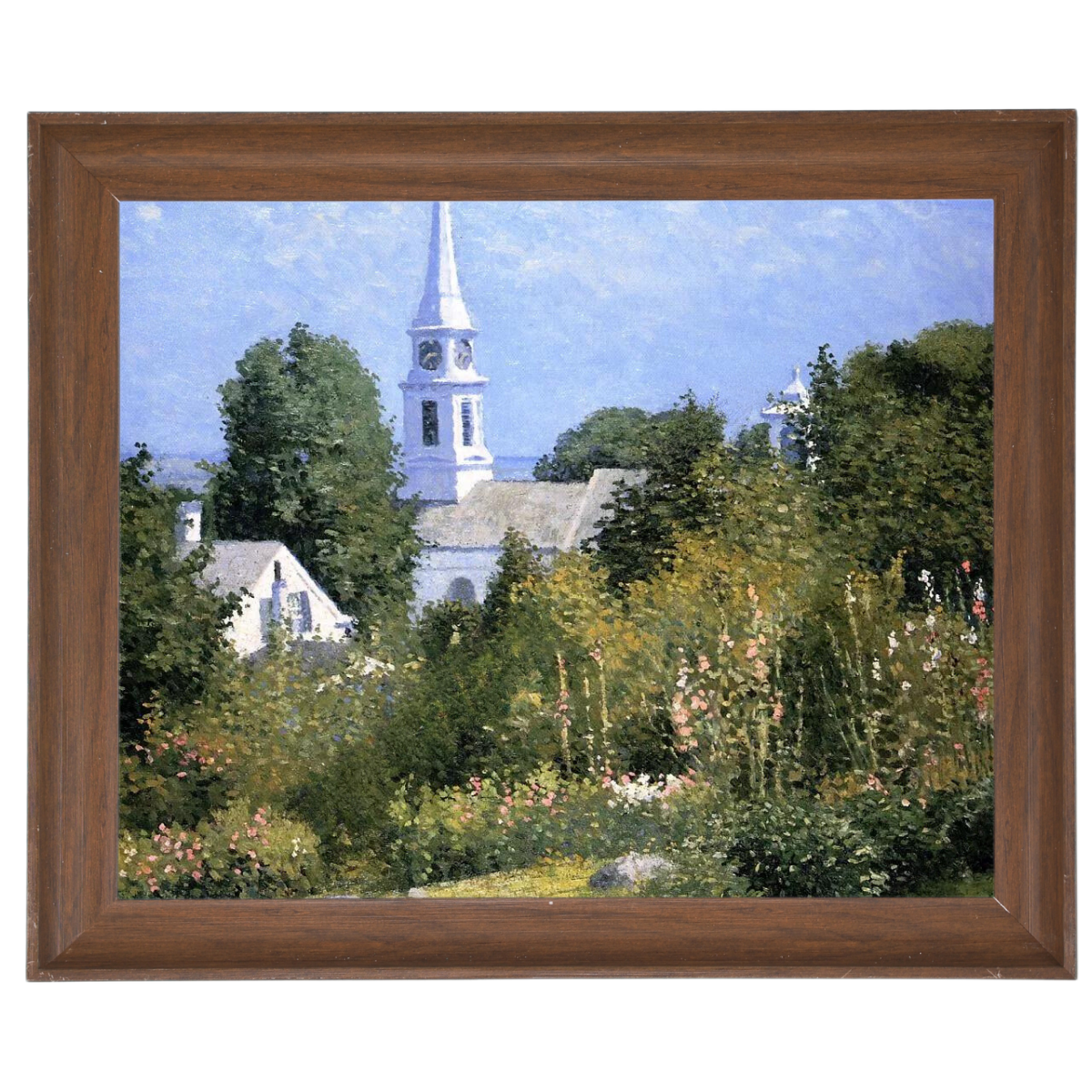 Hollyhocks Garden, Mystic, Connecticut - Country style Wall Art Prints Decor For Living Room