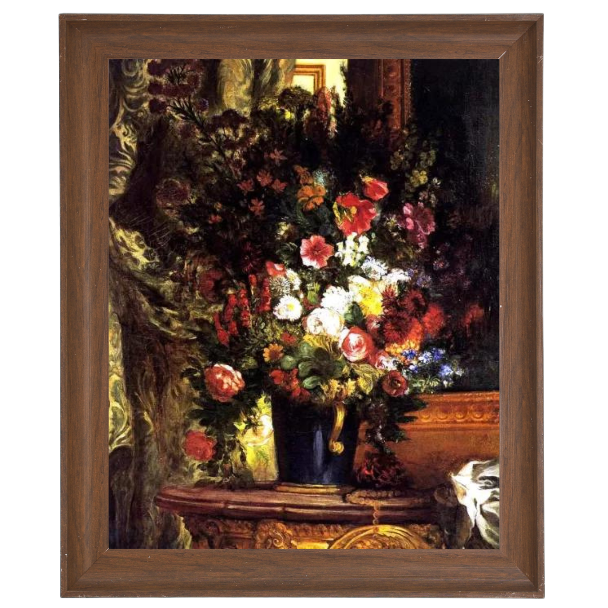 A Vase of Flowers on a Console