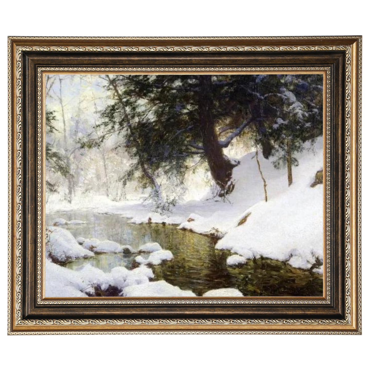 November Snow - Vintage Winter Wall Art Prints Decor For Living Room