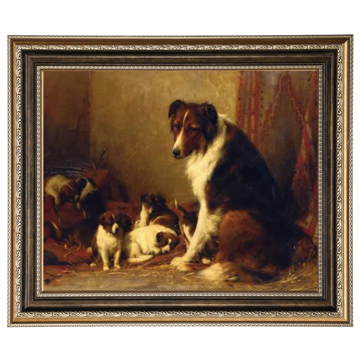 A Collie and Her Puppies
