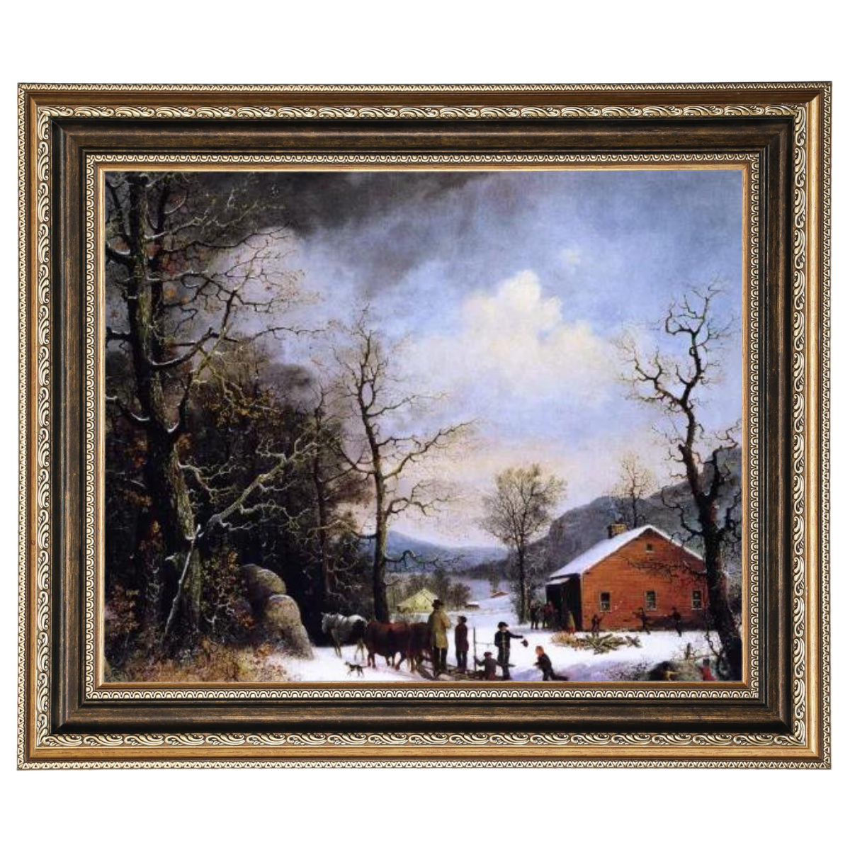 Winter Scene - Vintage Winter Wall Art Prints Decor For Living Room