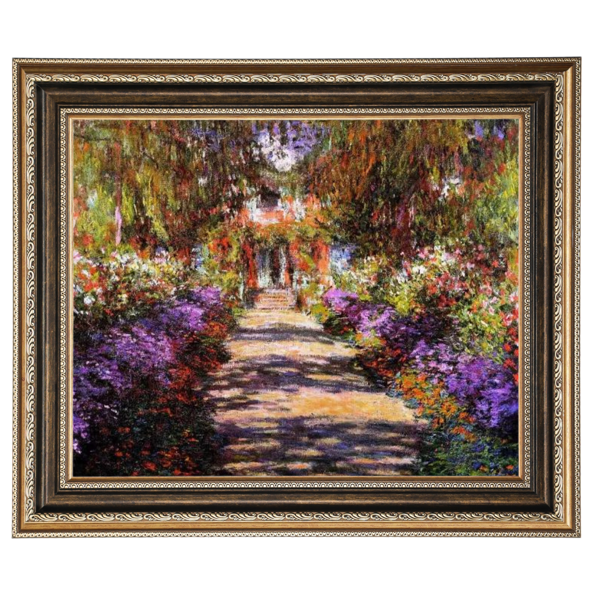 Pathway in Monet's Garden at Giverny- Vintage Wall Art Prints Decor For Living Room