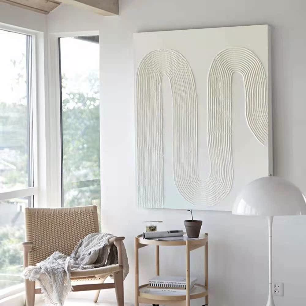 WABI-SABI White Oil Painting Canvas Wall Art Living Room