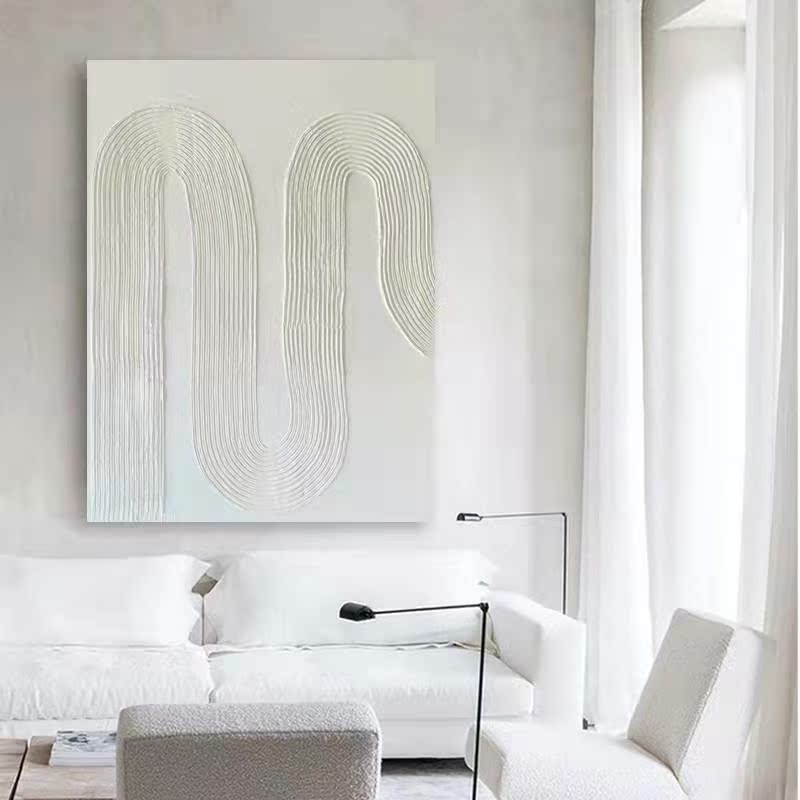 WABI-SABI White Oil Painting Canvas Wall Art Living Room