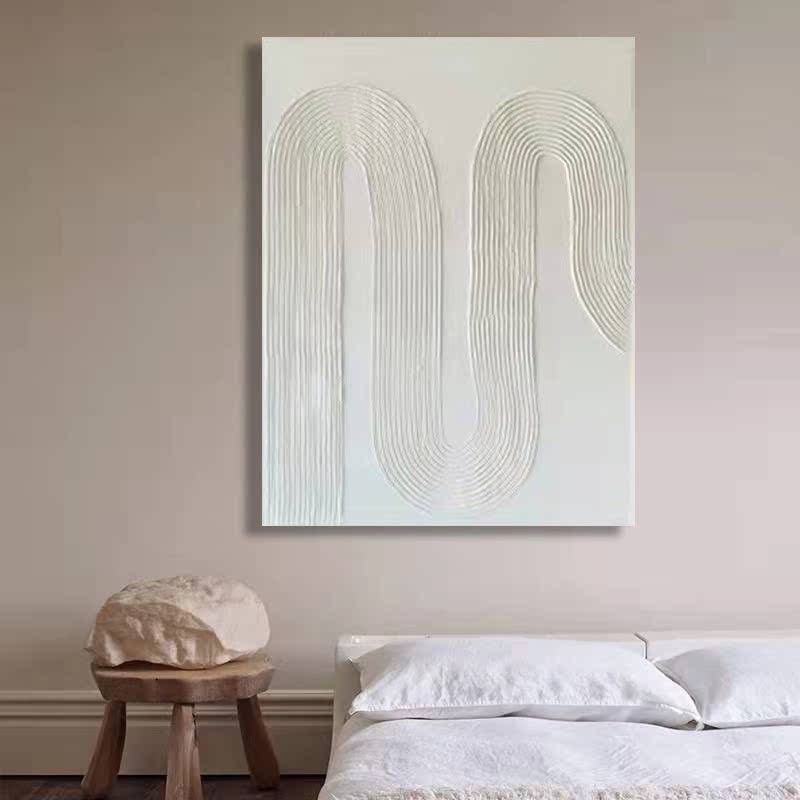 WABI-SABI White Oil Painting Canvas Wall Art Living Room