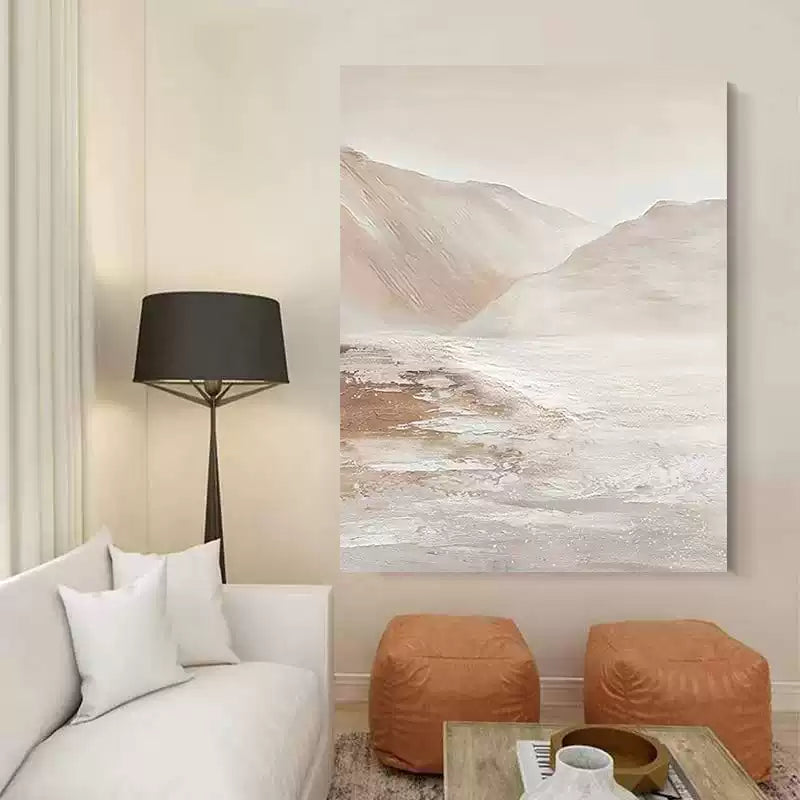 Landscape Pink Oil Painting Canvas Wall Art Living Room