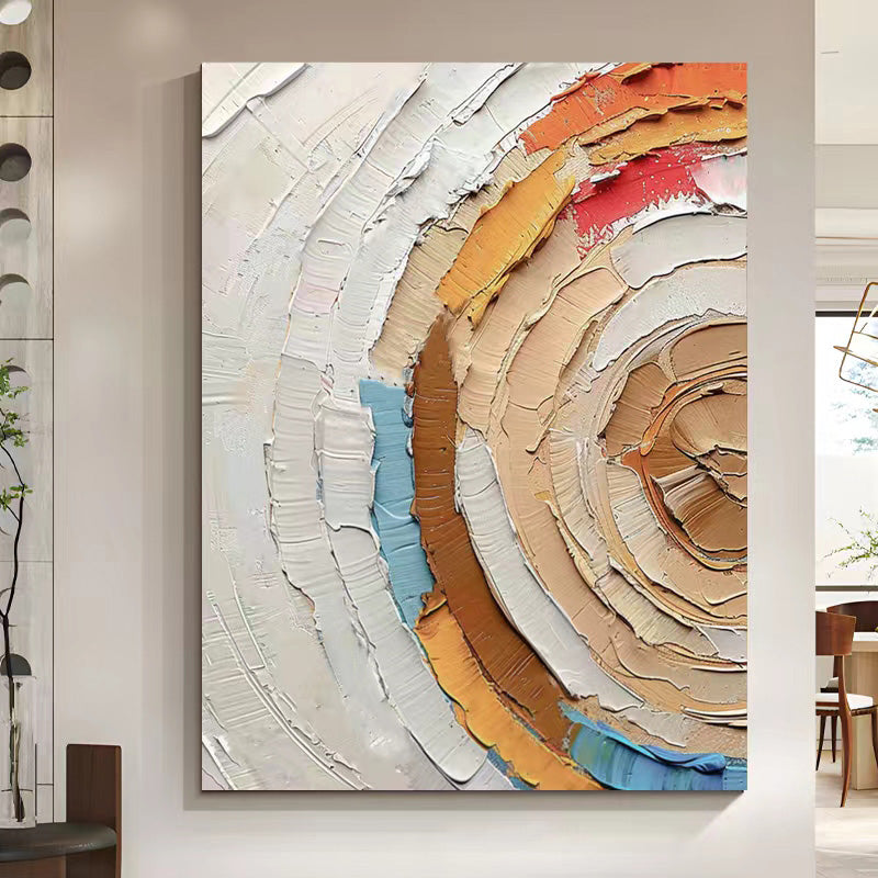 Abstract Large 3D Rainbow Oil Painting Canvas Wall Art Living Room