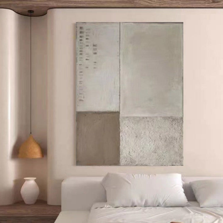 WABI-SABI Brown Grey Oil Painting Canvas Wall Art Living Room Entrance