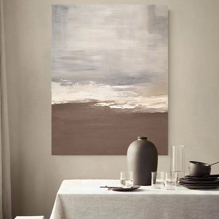 Beach & Ocean Brown Oil Painting Canvas Wall Art Entrance Living Room