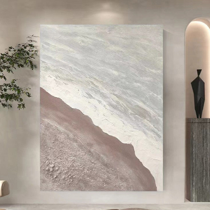 Beach & Ocean Brown Oil Painting Canvas Wall Art Living Room Entrance