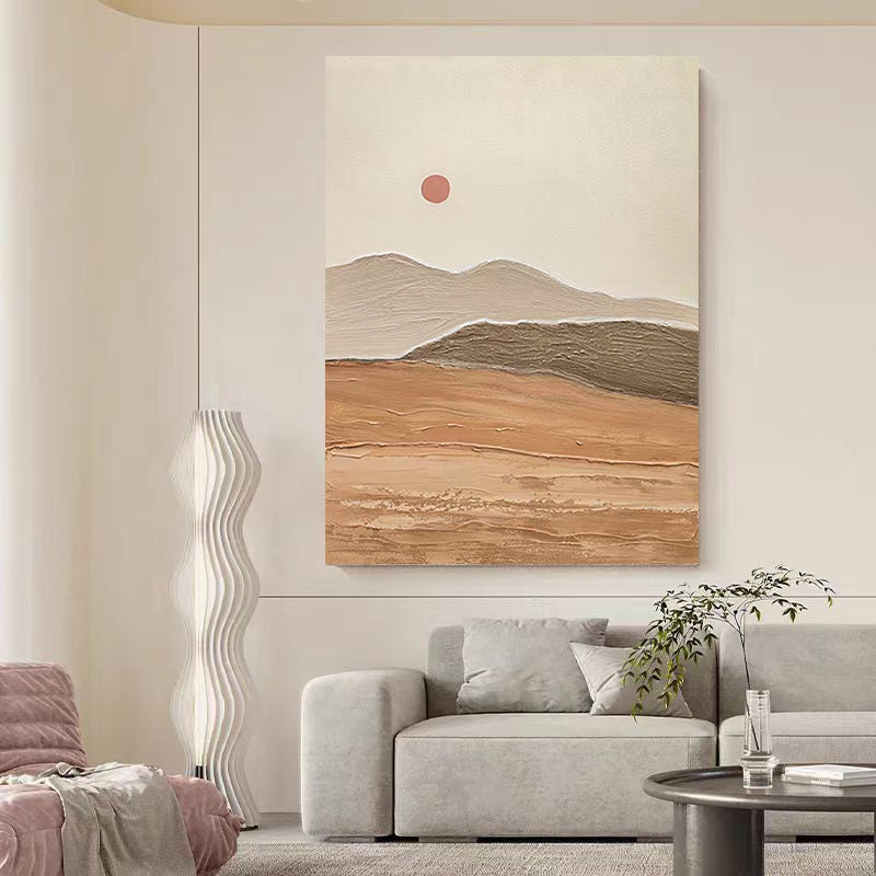 Landscape Sun Mountain Oil Painting Canvas Wall Art Living Room