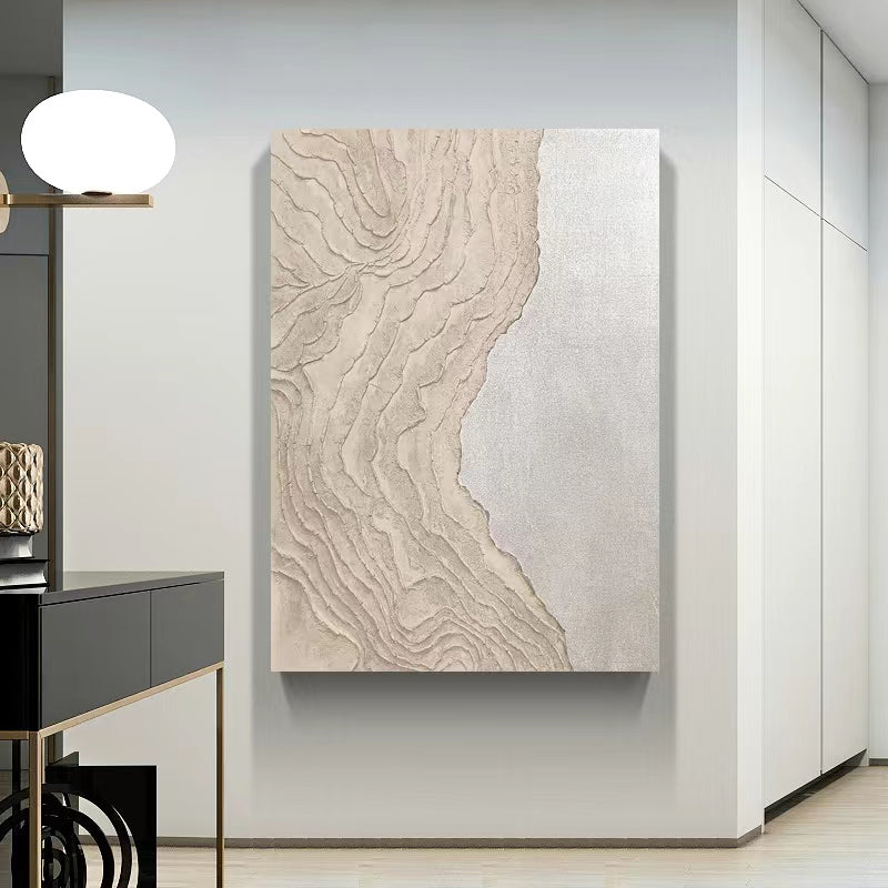 Abstract Large 3D Wood Oil Painting Canvas Wall Art Living Room