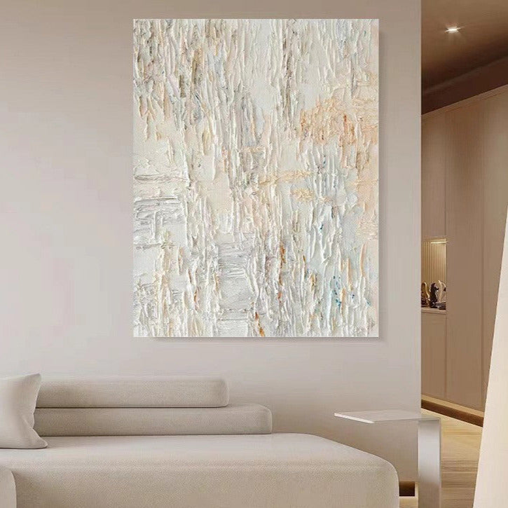 WABI-SABI White Oil Painting Canvas Wall Art Living Room Entrance