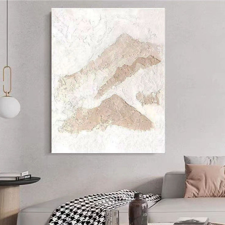 Landscape Beige White Oil Painting Canvas Wall Art Living Room Entrance