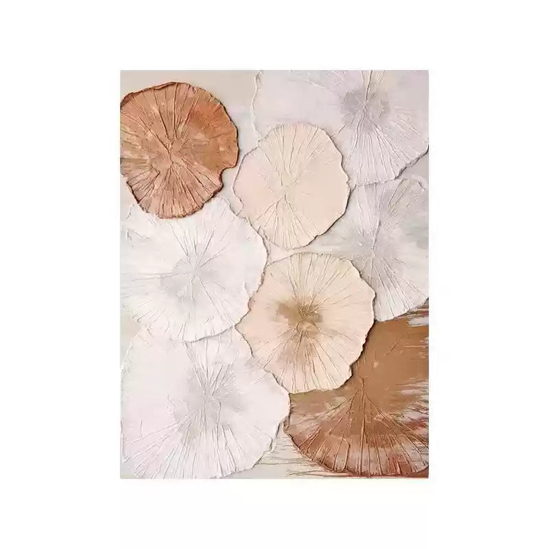 Floral Beige Orange 3D Large Wall Art Decor Living Room Bedroom