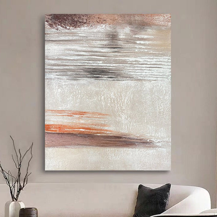 WABI-SABI Brown Orange Oil Painting Canvas Wall Art Living Room Bedroom