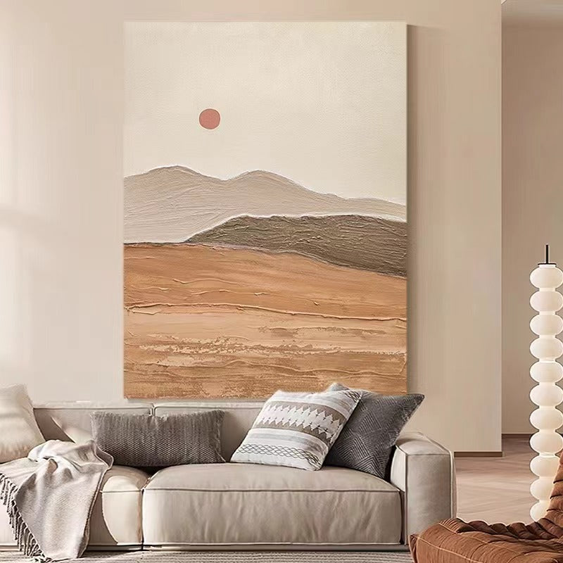 Landscape Sun Mountain Oil Painting Canvas Wall Art Living Room