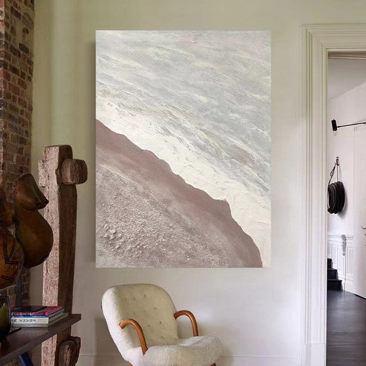 Beach & Ocean Brown Oil Painting Canvas Wall Art Living Room Entrance