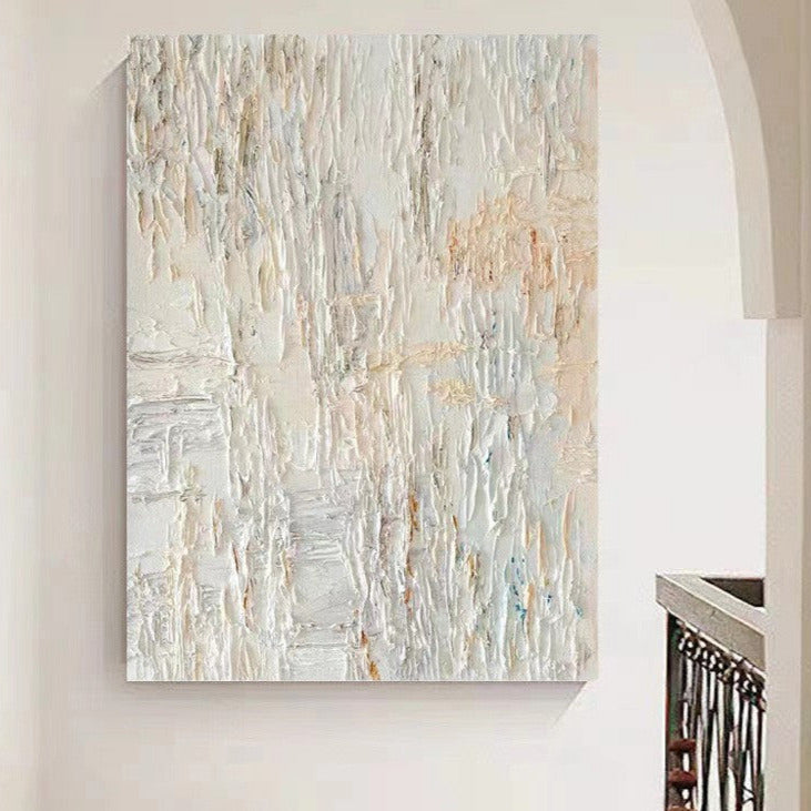 WABI-SABI White Oil Painting Canvas Wall Art Living Room Entrance