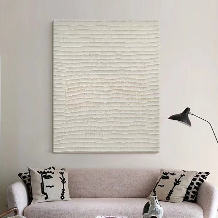 WABI-SABI Cream Oil Painting Canvas Wall Art Living Room