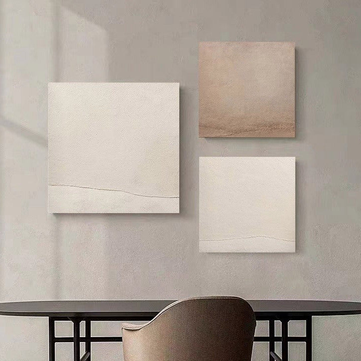 WABI-SABI Brown Beige Oil Painting Canvas Wall Art Dining Living Room