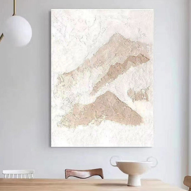 Landscape Beige White Oil Painting Canvas Wall Art Living Room Entrance