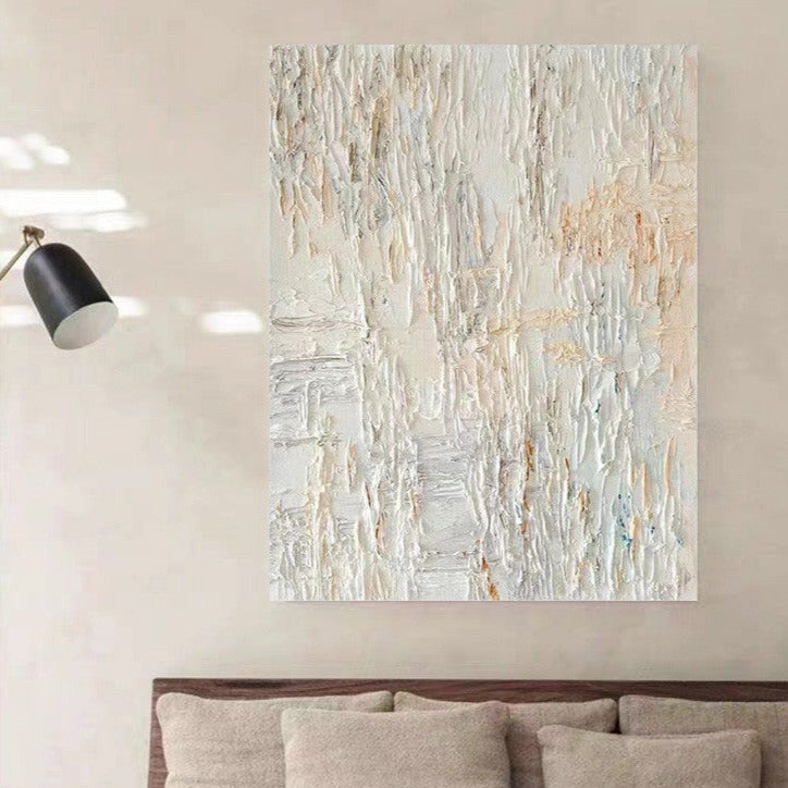 WABI-SABI White Oil Painting Canvas Wall Art Living Room Entrance