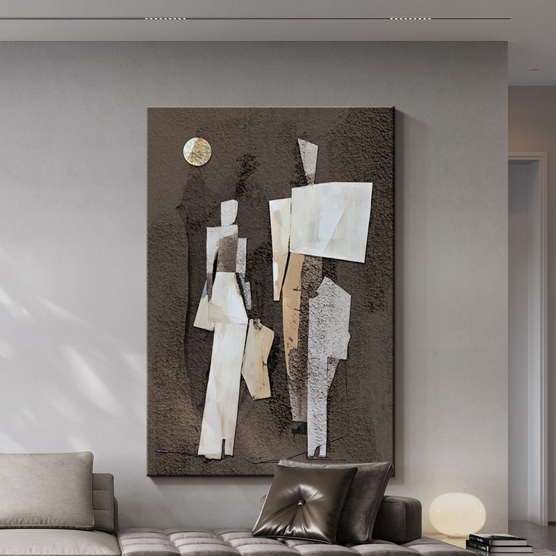 Portrait Black White 3D Oil Painting Canvas Wall Art Style E Entrance Living Room