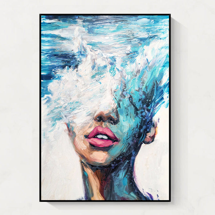 Portrait Colorful 3D Texture Oil Painting Canvas Wall Art Style B Entrance Living Room