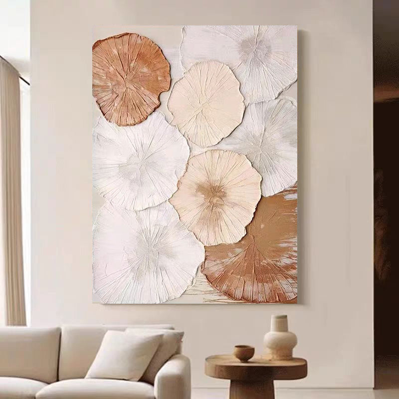 Floral Beige Orange 3D Large Wall Art Decor Living Room Bedroom