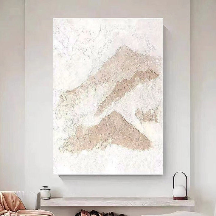 Landscape Beige White Oil Painting Canvas Wall Art Living Room Entrance