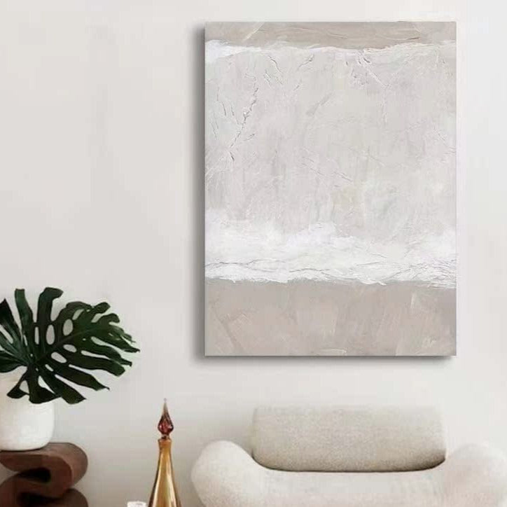 Beach & Ocean Light Brown Oil Painting Canvas Wall Art Living Room Bedroom Entrance