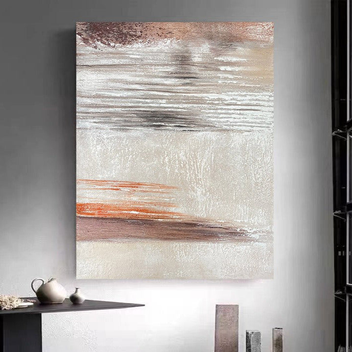 WABI-SABI Brown Orange Oil Painting Canvas Wall Art Living Room Bedroom